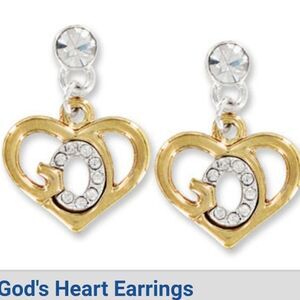 NIB God's Heart 18kGold & Silver Dangling Earrings